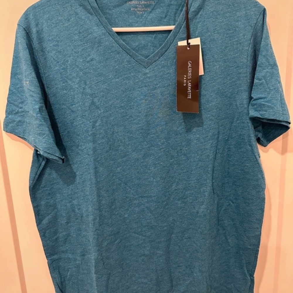 Casual Teal V-Neck Tee